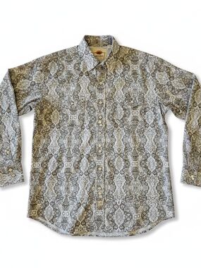 Larry Mahan Cowboy Collection Shirt Mens Size XLPaisley Pearl Snap Western Rodeo